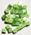 30 6mm Light Green Fiber Optic Cat Eye Cube Beads